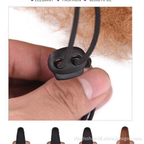 Best Selling Wholesale Chorliss For Kids High Ponytail Natural Color Pre Plucked Kinky Curly Synthetic Ponytails Hair Extensions